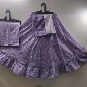 Lavender Floral Traditional Braj Wear Set