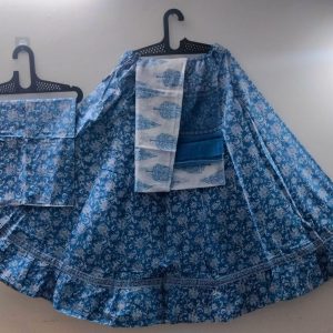 Royal Blue Printed Traditional Braj Wear Set