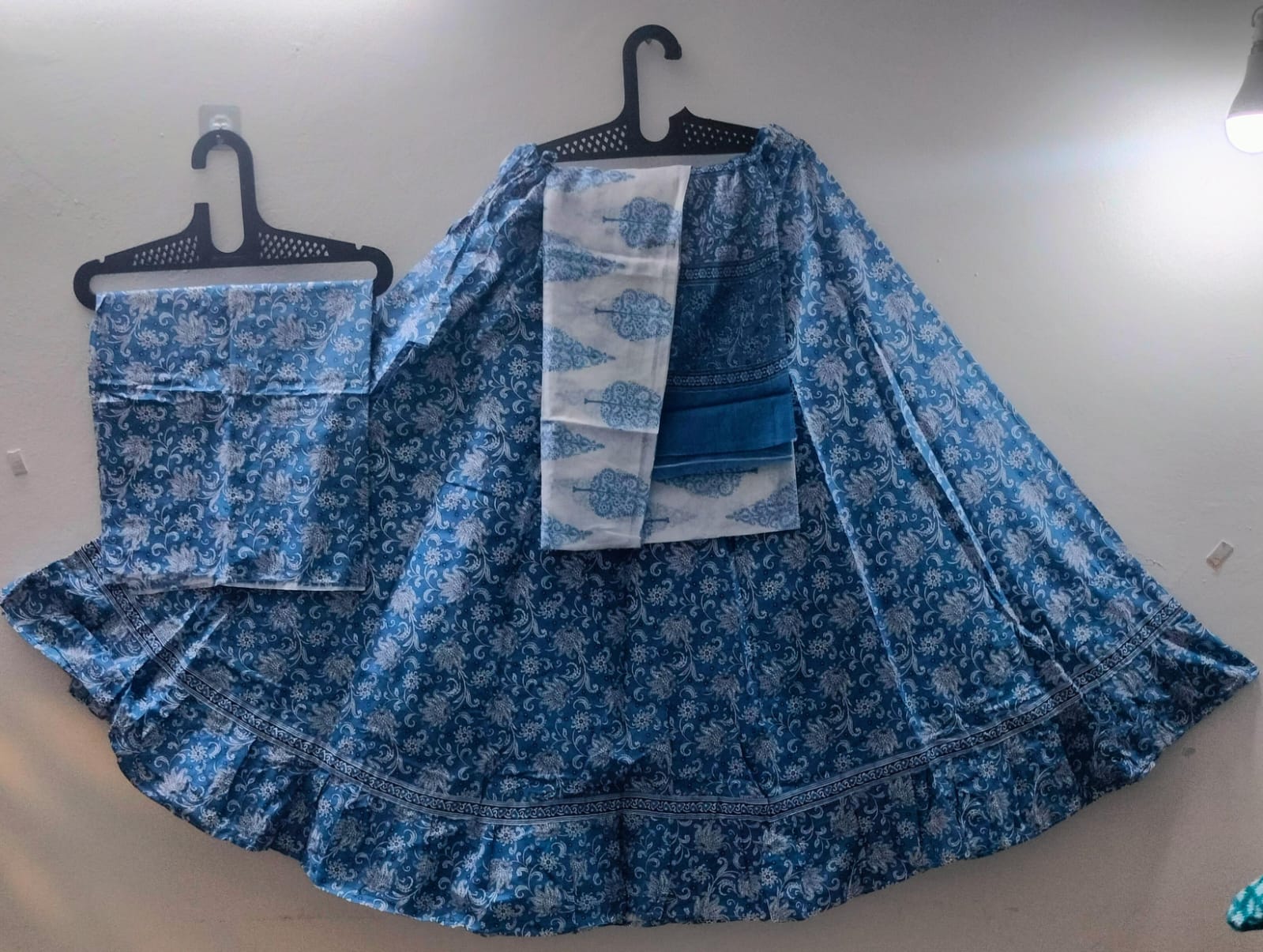 Royal Blue Printed Traditional Braj Wear Set