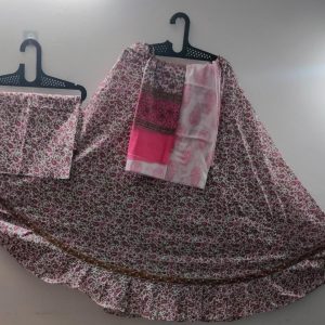 Pink Floral Traditional Braj Wear Set
