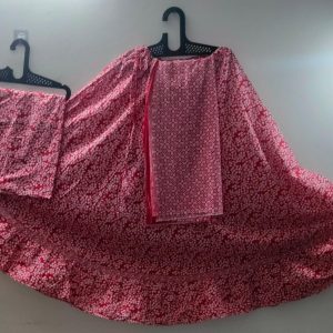 Maroon Floral Traditional Braj Wear Set