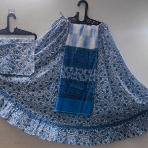 Blue Floral Traditional Braj Wear Set