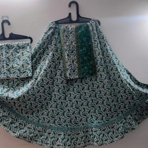 Green Paisley Traditional Braj Wear Set