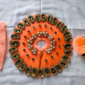 Orange Green Paisley Designer Poshak Set