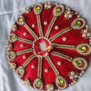 Red Pearl Teardrop Designer Poshak