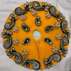 Mustard Green Peacock Designer Poshak