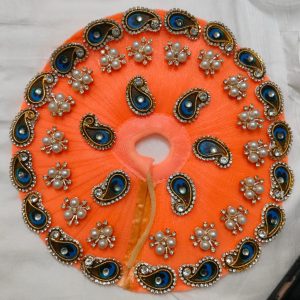 Orange Peacock Designer Gopi Dress / Poshak